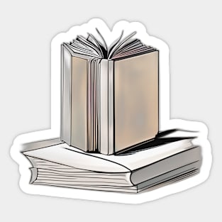 Elegant Open Book Illustration Art No. 462 Sticker